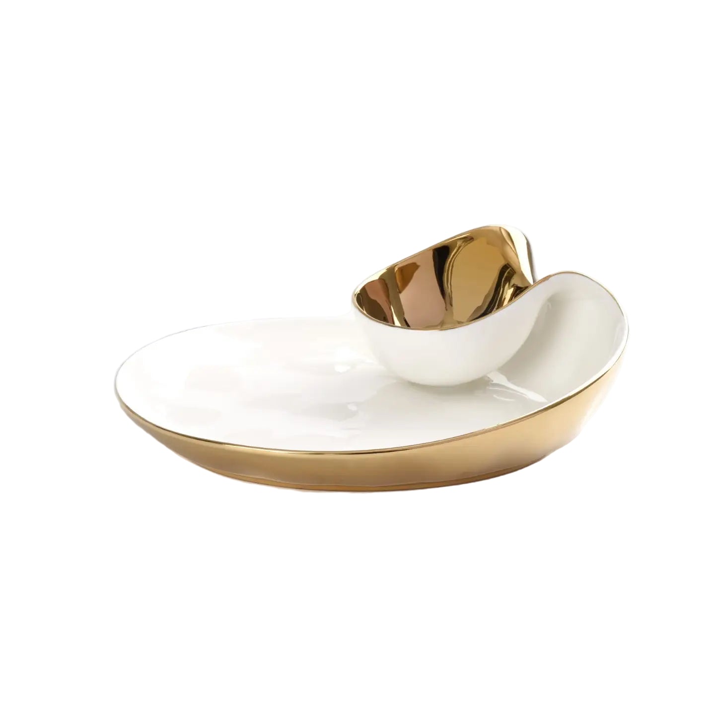 White/Gold Porcelain - Chip & Dip