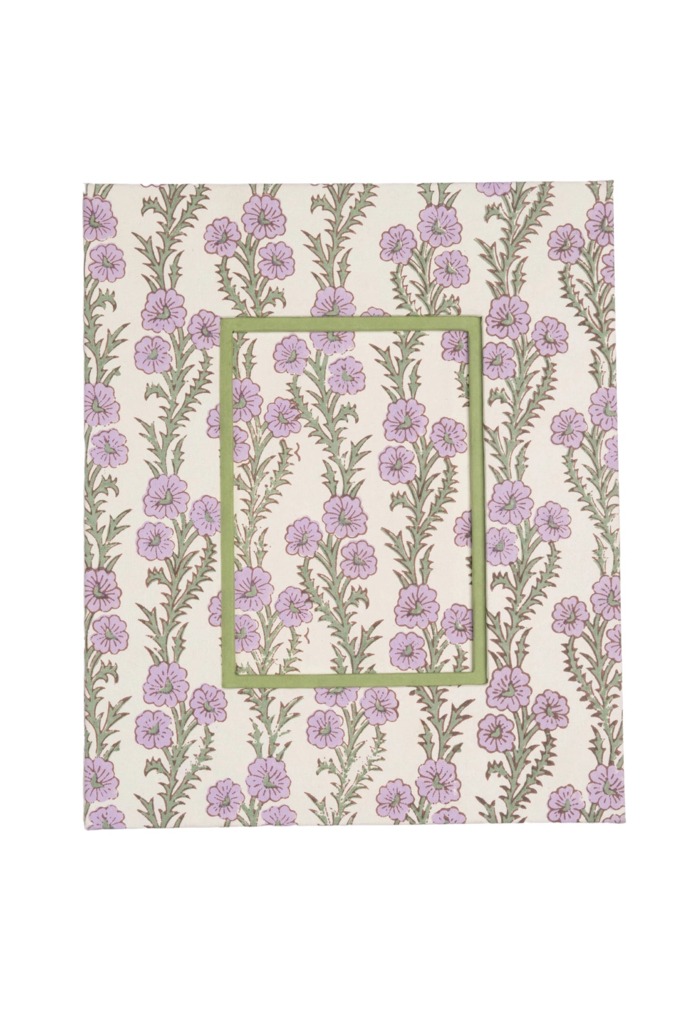 Block Print Floral Picture Frame - 5x7