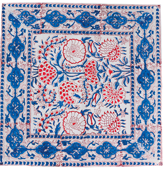 Cloth Napkin S/4 - Blue & Red Floral