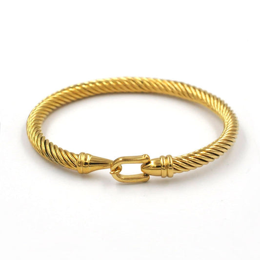 Gold Hinge Bangle Bracelet