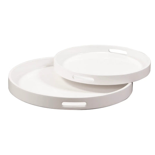 White Lacquer Round Tray