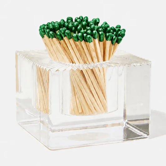 Acrylic Match Striker - Square/Metallic Green Matches