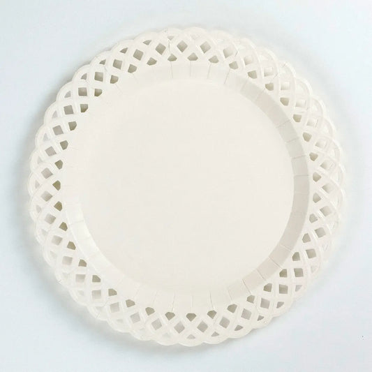 Paper Plate (Large) - White Basketweave