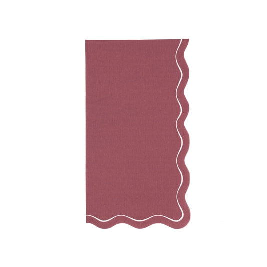 Guest Napkin - Scalloped Burgundy
