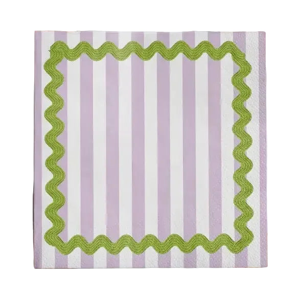 Cocktail Napkin - Purple Ric Rac