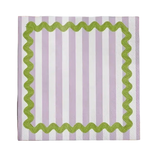Cocktail Napkin - Purple Ric Rac