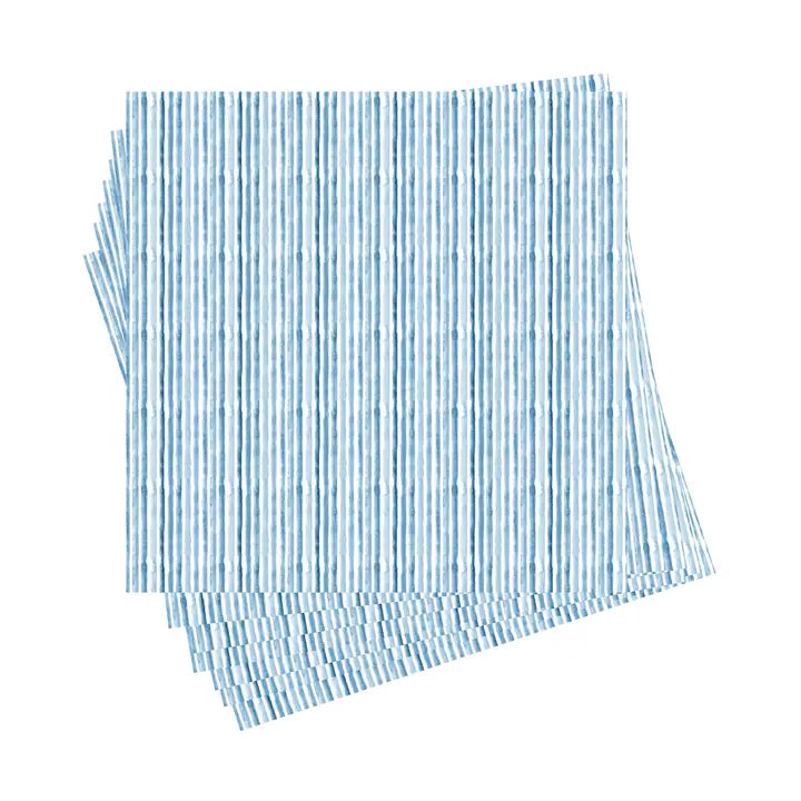 Cocktail Napkin - Blue Watercolor Stripe