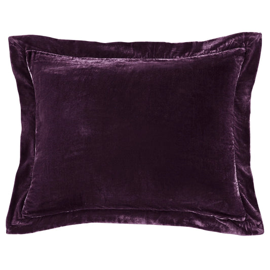 Stella Velvet Flanged Dutch Euro Pillow - Dark Violet - 27x39