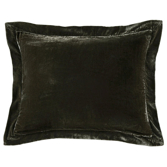 Stella Velvet Flanged Dutch Euro Pillow - Fern Green - 27x39