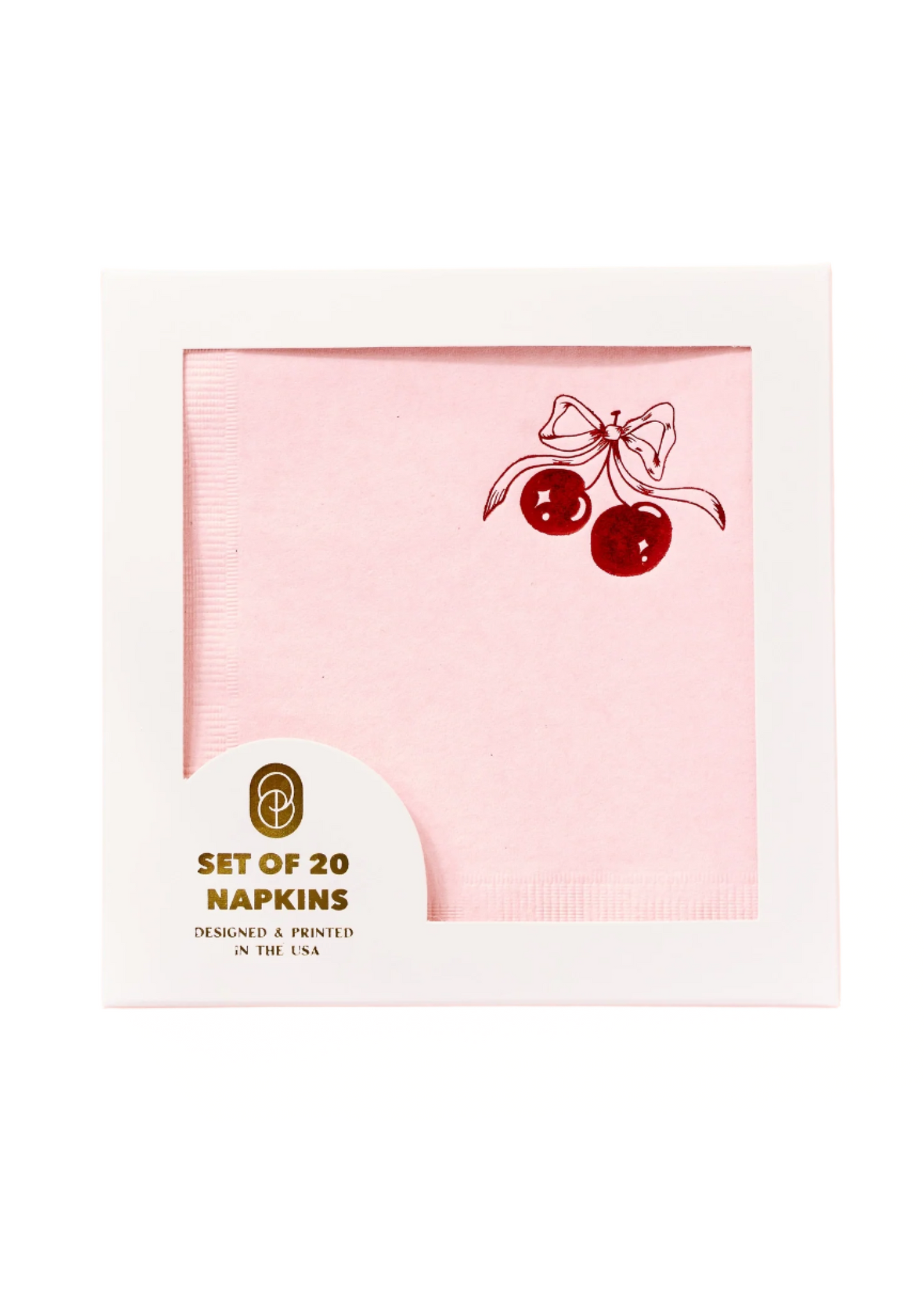 Cocktail Napkin - Red Cherries