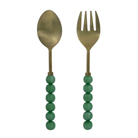 Salad Servers S/2 - Green Bubble