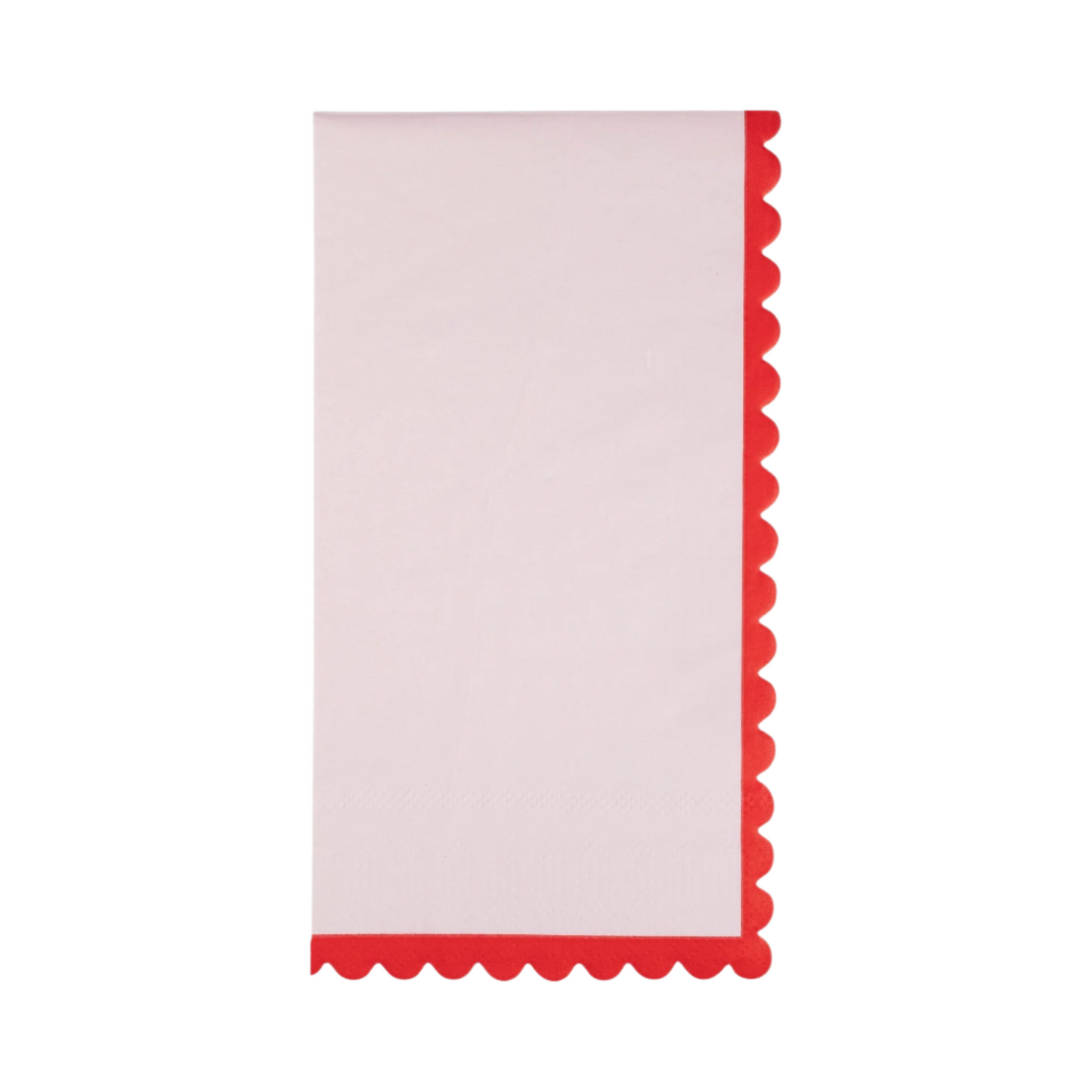 Guest Napkin - Pink/Red Scalloped