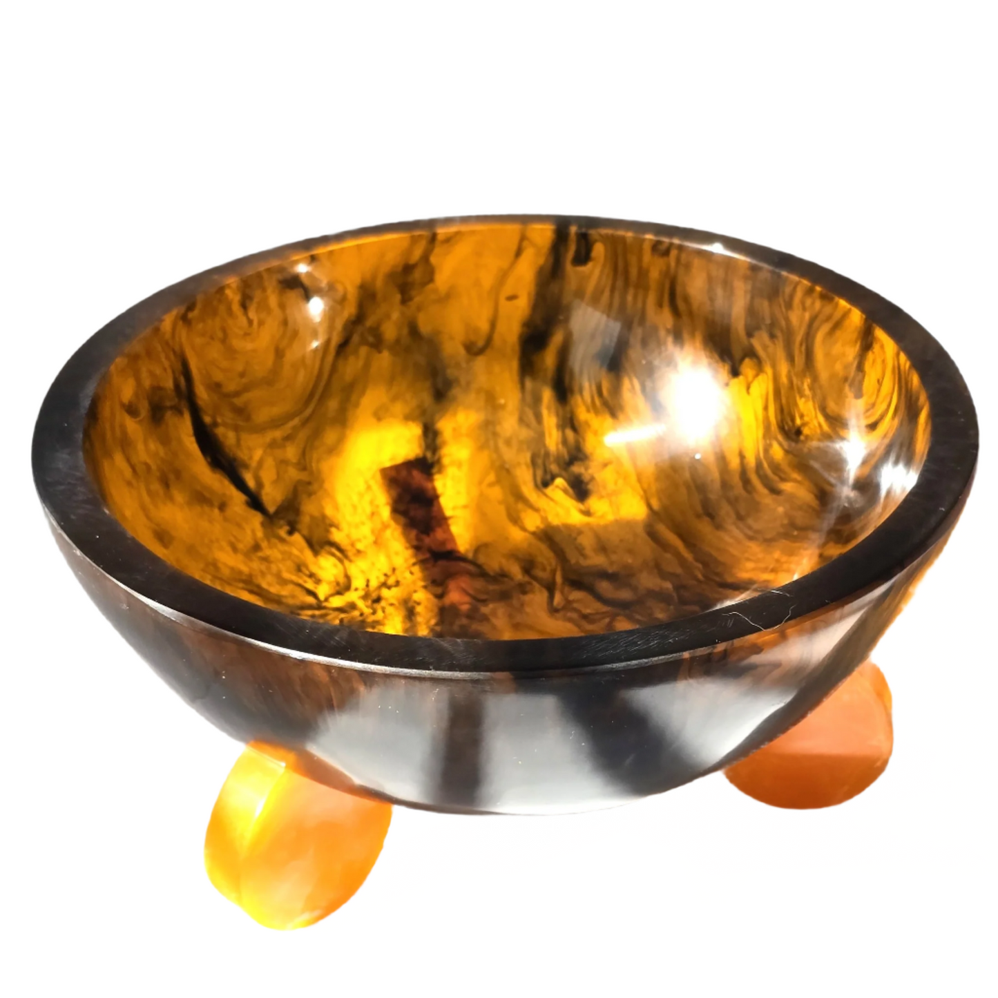 Hand Poured Tortoise Resin Bowl