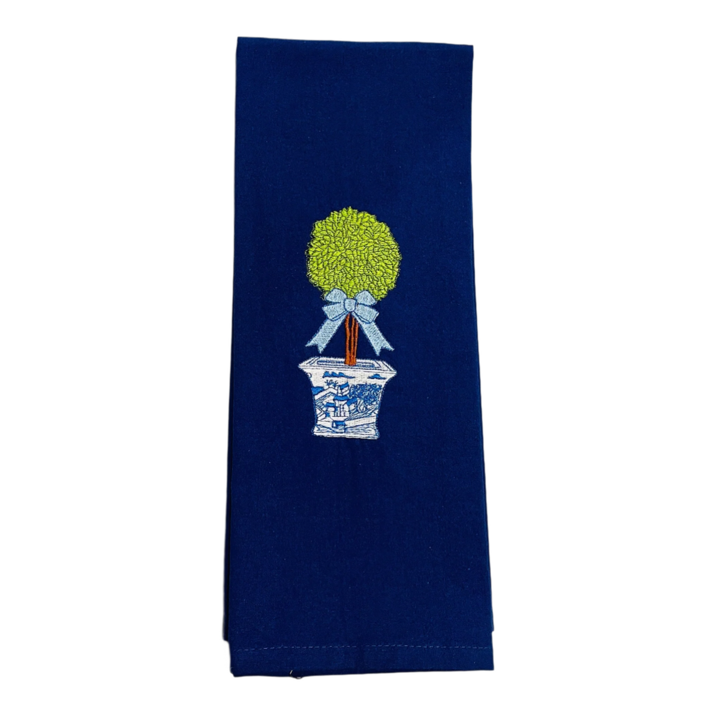 Tea Towel - Blue Bow Topiary