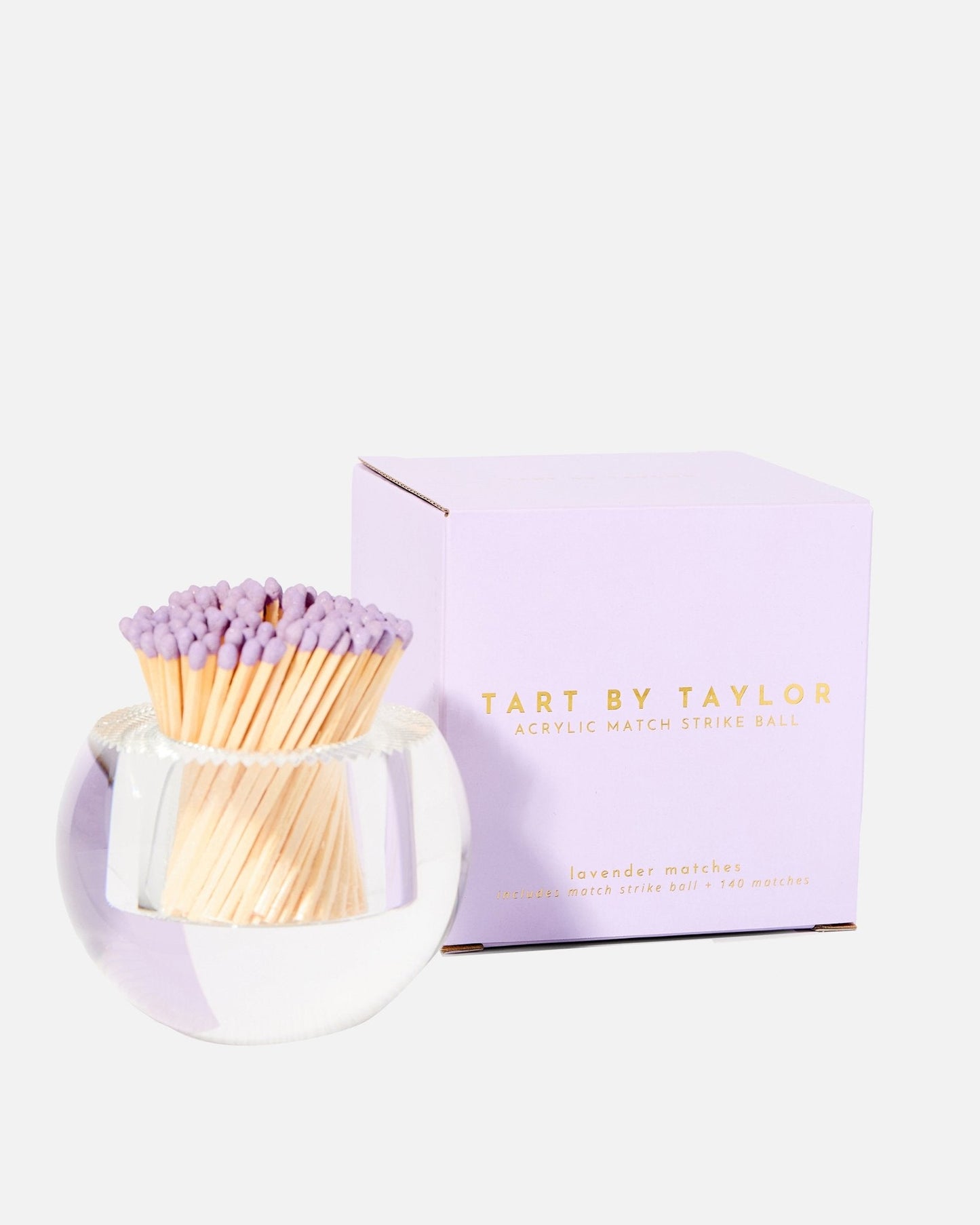 Acrylic Match Striker - Round/Lavender Matches