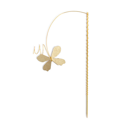 Gold Metal Butterfly Flower Pick