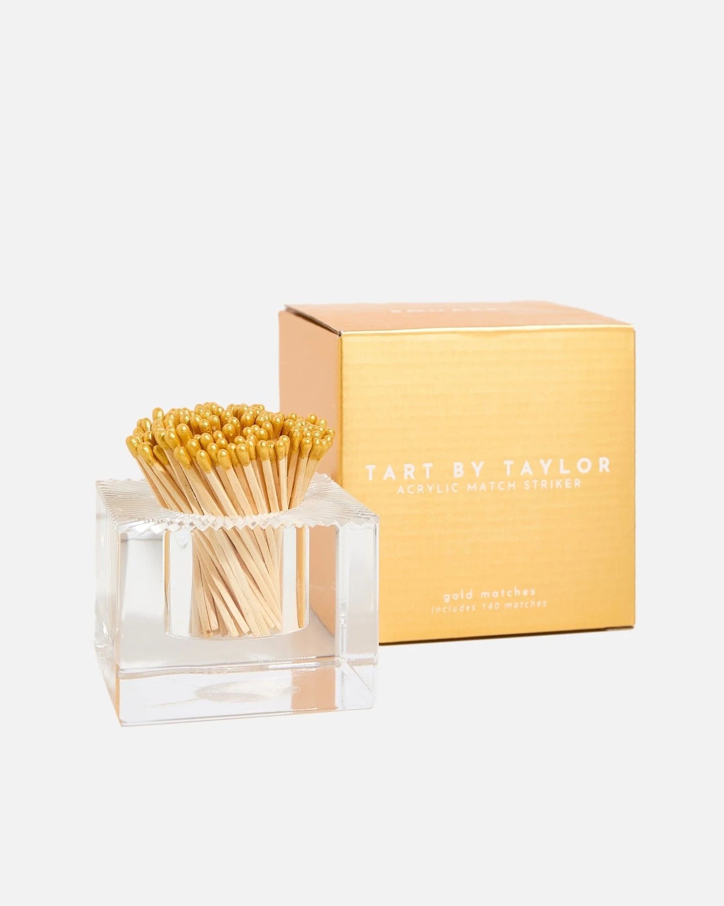 Acrylic Match Striker - Square/Gold Matches