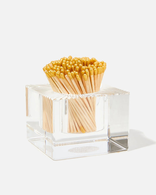 Acrylic Match Striker - Square/Gold Matches