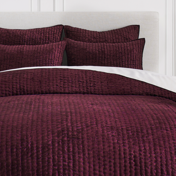 Bari Velvet Quilt Set - Port