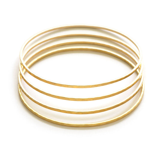 Gold Hammered Bangle S/4