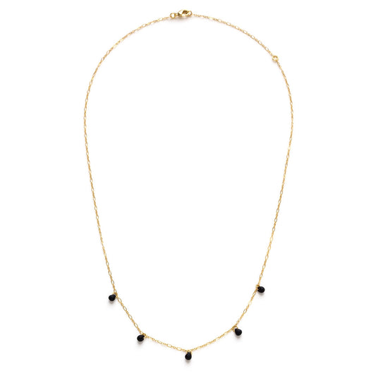 Dainty Gem Necklace - Black