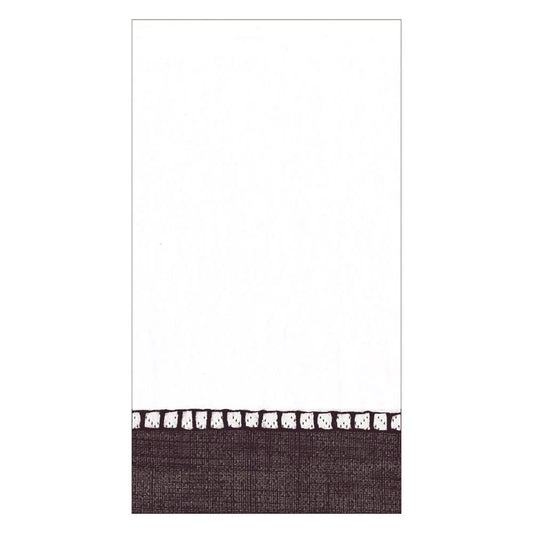 Guest Napkin - Linen Border Black