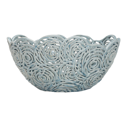 Light Blue Rose Bowl