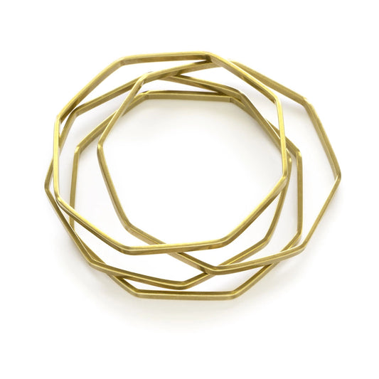 Octagon Brass Bangle S/4