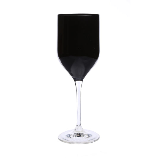 Clear Stem Wine Glass - Black