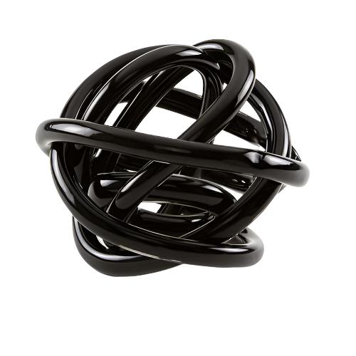 Hand Blown Glass Knot - Black