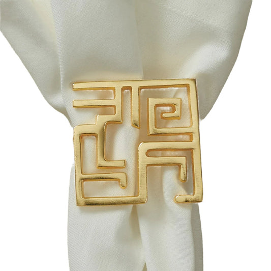 Napkin Ring - Gold Geo