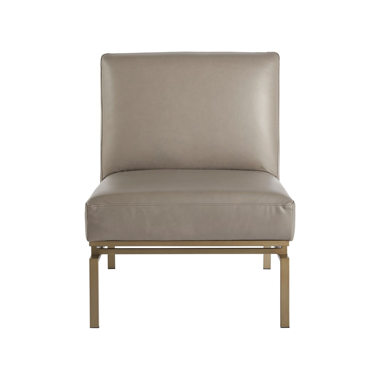 Leather/Gold Accent Chair