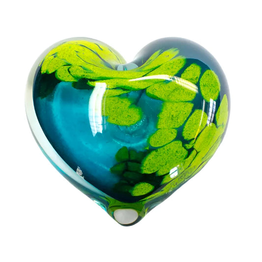 Glass Paperweight - Lime Heart