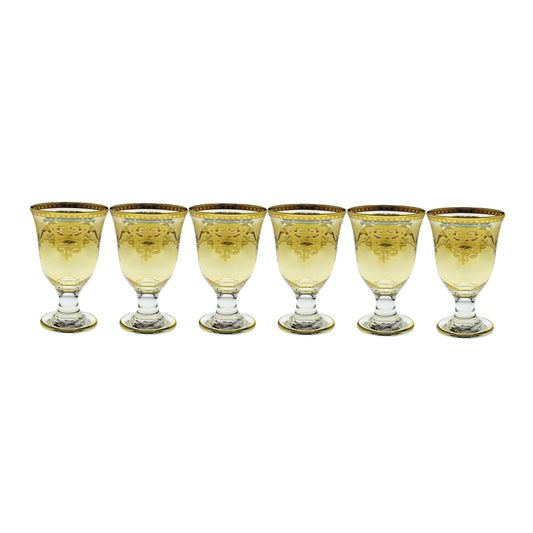 Gold Rim Short Glass S/6