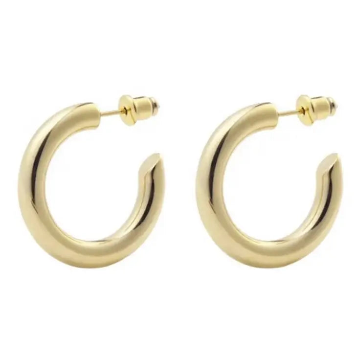 Thick Gold Hoop Earring