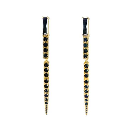 Black Gem Dagger Earring