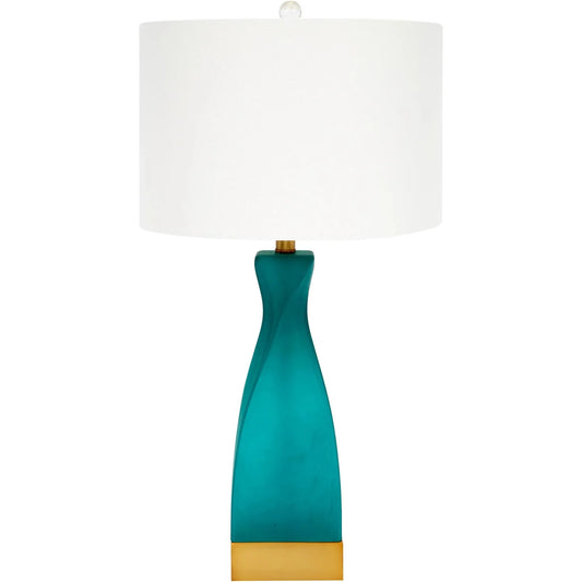 Teal Glass Table Lamp